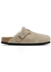 Birkenstock Taupe Narrow Boston Shearling Slip-on Loafers