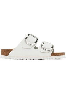 Birkenstock White Narrow Arizona Big Buckle Sandals