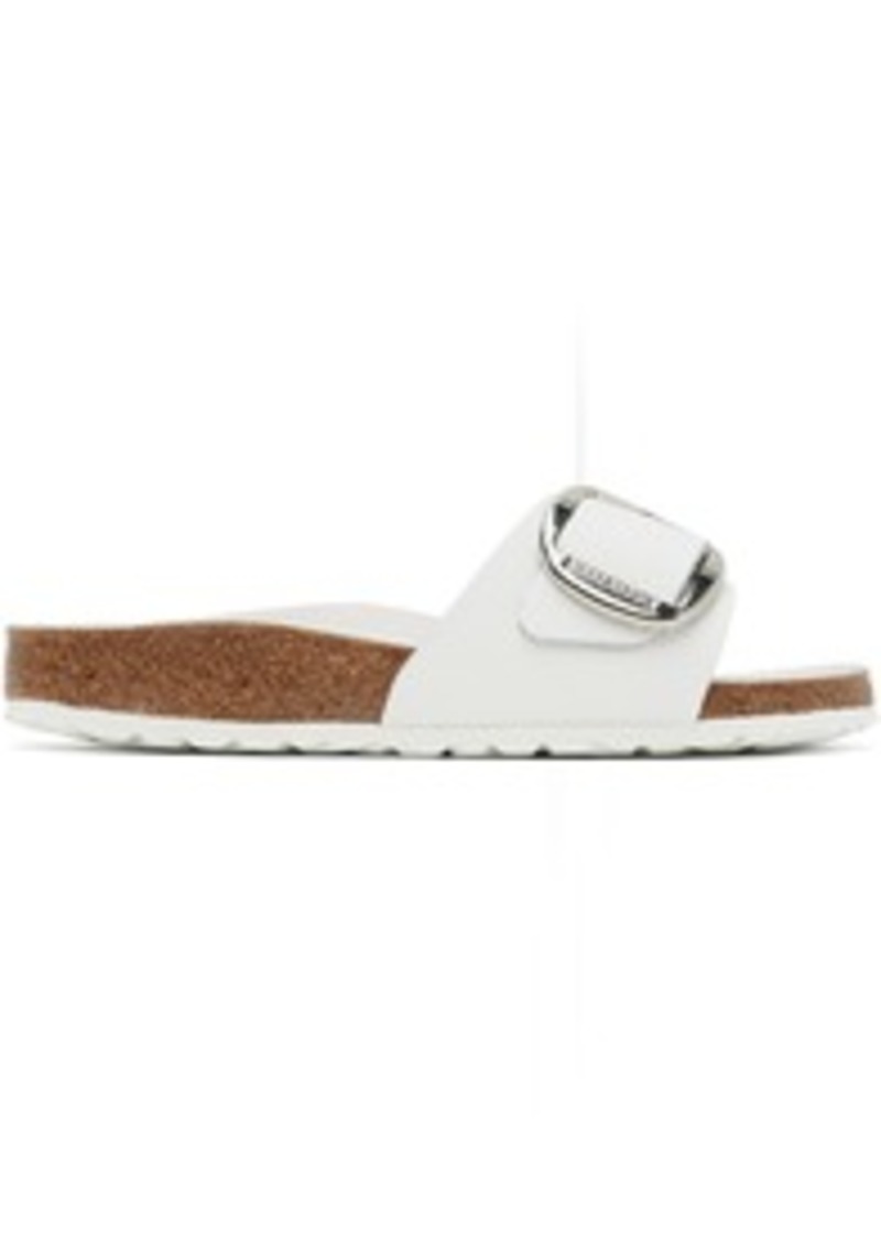 Birkenstock White Narrow Madrid Big Buckle Sandals