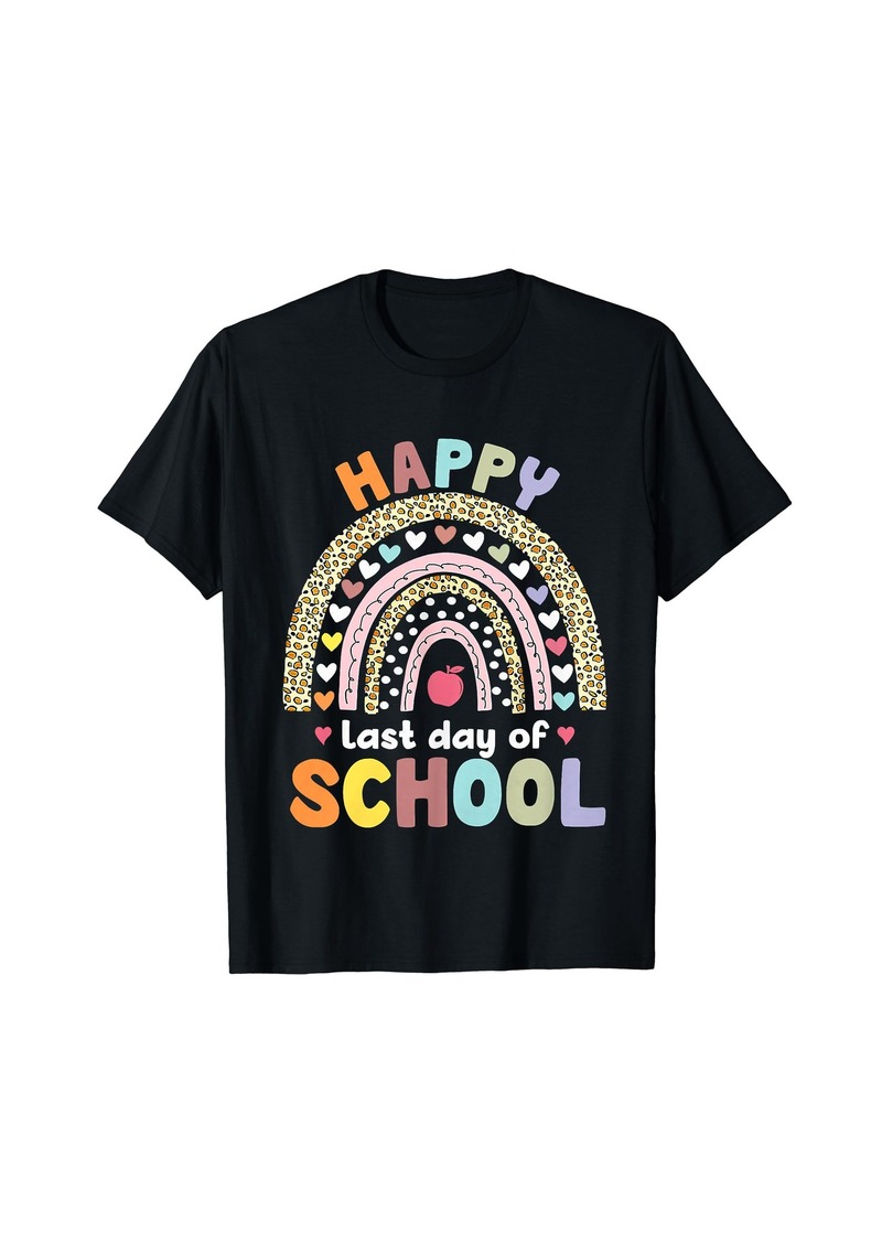Birkenstock Happy Last Day of School Rainbow Leopard Teacher Student T-Shirt