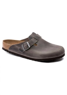 Birkenstock Soft Footbed Oiled Leather Clogs (Regular/wide) In Iron