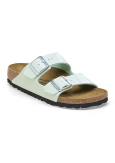 Birkenstock Women's Arizona Birko-Flor Sandal - Narrow Width In Patent Surf Green