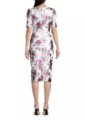 Black Halo Amandalee Floral Sheath Cocktail Dress