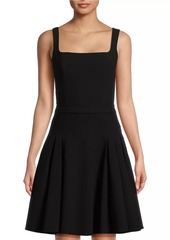 Black Halo Aphrodite Crepe Squareneck Minidress