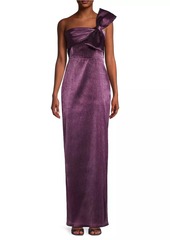 Black Halo Bisella Satin One-Shoulder Gown