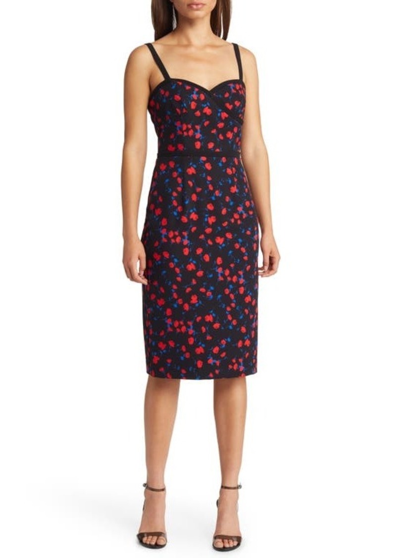 Black Halo Daria Floral Sweetheart Neck Cocktail Dress