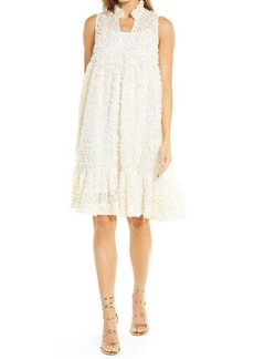 Black Halo Lava Sequin 3D Floral Trapeze Dress in Airy Array at Nordstrom