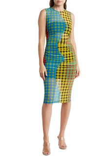 Black Halo Namir Ruched Mesh Body-Con Dress in Brilliant Blue at Nordstrom Rack