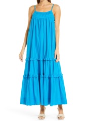 Black Halo Zinnia Tiered Maxi Dress in Tropic Blue at Nordstrom