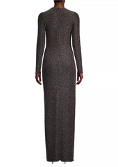 Black Halo Cece Metallic Long-Sleeve Gown