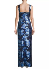 Black Halo Charlene Metallic Floral Gown