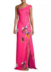 Black Halo Dolan Floral Stretch Techno Gown