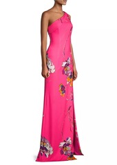 Black Halo Dolan Floral Stretch Techno Gown