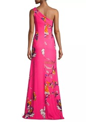 Black Halo Dolan Floral Stretch Techno Gown