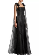 Black Halo Eve Devalin Bow-Shoulder Gown