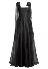 Black Halo Eve Devalin Bow-Shoulder Gown