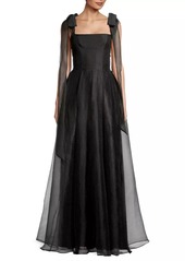 Black Halo Eve Devalin Bow-Shoulder Gown