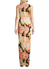 Black Halo Eve Elaina Draped Floral Gown