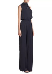 Black Halo Floella Satin Draped Jumpsuit