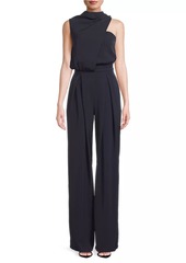 Black Halo Floella Satin Draped Jumpsuit