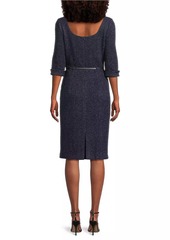 Black Halo Jackie O Stretch Bouclé Cowlneck Midi-Dress