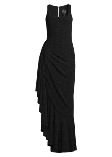 Black Halo Jewel Asymmetric Gown
