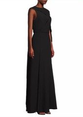 Black Halo Kissam Crepe Faux-Wrap Gown