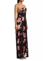 Black Halo Lena Floral Strapless Jumpsuit