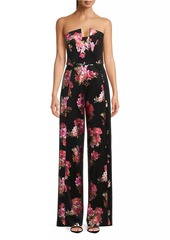 Black Halo Lena Floral Strapless Jumpsuit