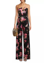 Black Halo Lena Floral Strapless Jumpsuit