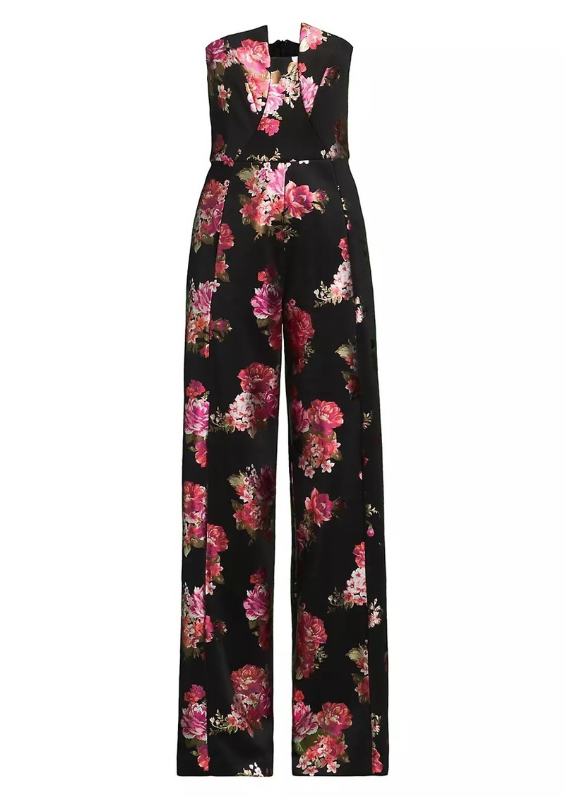 Black Halo Lena Floral Strapless Jumpsuit