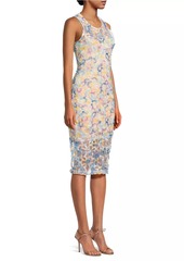 Black Halo Maddie Flower Appliqué Sheath Dress