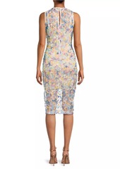 Black Halo Maddie Flower Appliqué Sheath Dress