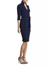 Black Halo Madeline Tie-Front Sheath Dress