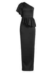 Black Halo Noble One-Shoulder Column Gown