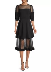 Black Halo Regina Shear Tiered Dress