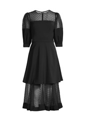 Black Halo Regina Shear Tiered Dress