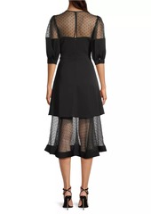 Black Halo Regina Shear Tiered Dress