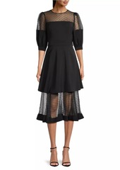 Black Halo Regina Shear Tiered Dress