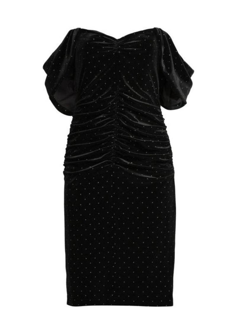 Black Halo Sampson Ruched Velvet Dress