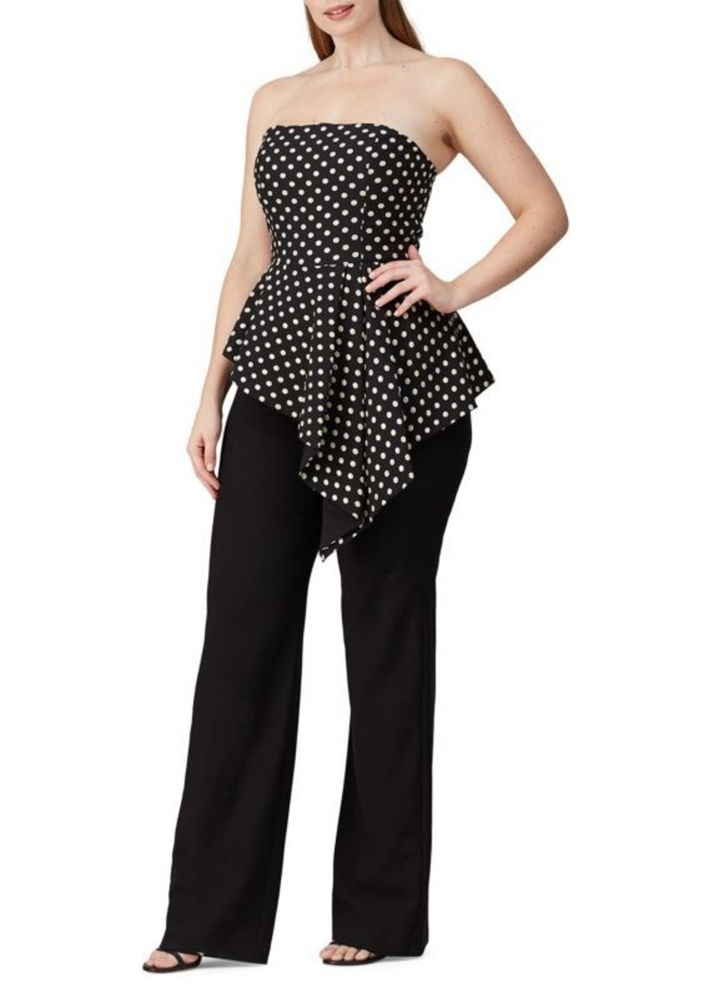 Black Halo Strapless Polka Dot Jumpsuit