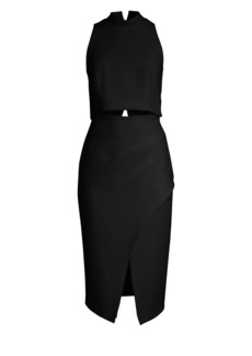 Black Halo Two-Piece Juma Cropped Top and Skirt