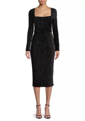 Black Halo Xander Plissé Cocktail Sheath Dress