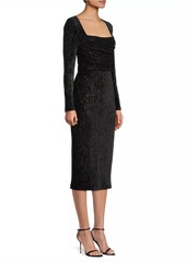 Black Halo Xander Plissé Cocktail Sheath Dress