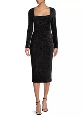 Black Halo Xander Plissé Cocktail Sheath Dress