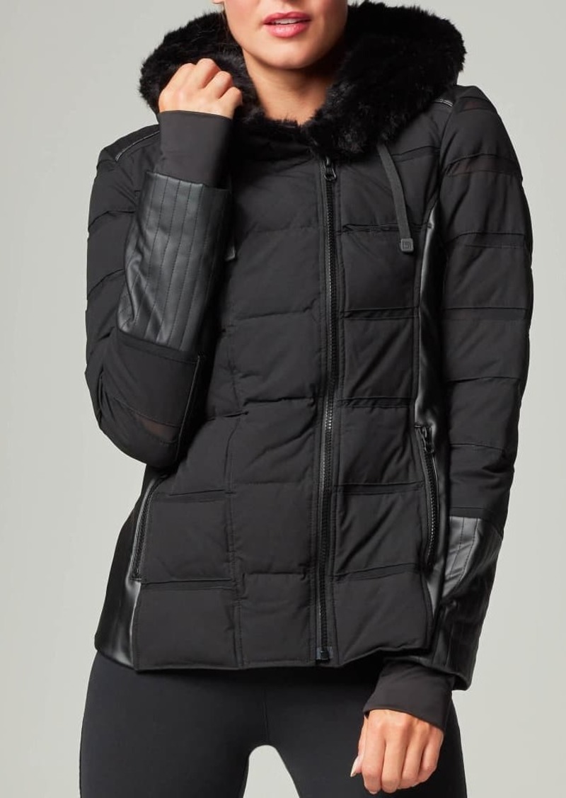 blanc noir asymmetrical moto puffer jacket