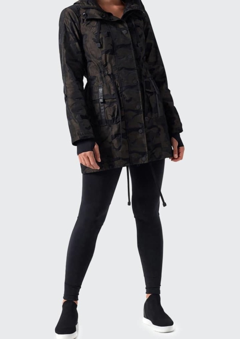 Blanc Noir Camo-Print Hooded Anorak Jacket