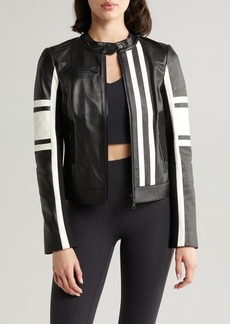 Blanc Noir Claudine Leather Racer Jacket