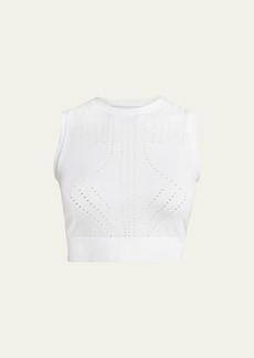 Blanc Noir Infinity Crop Sleeveless Mesh Active Top