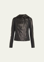 Blanc Noir Too Shy Hooded Leather Jacket